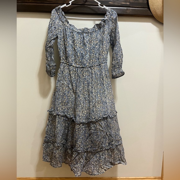 By Anthropologie Kira Off-The-Shoulder Boho Midi Dress Size 4 - Picture 11 of 11